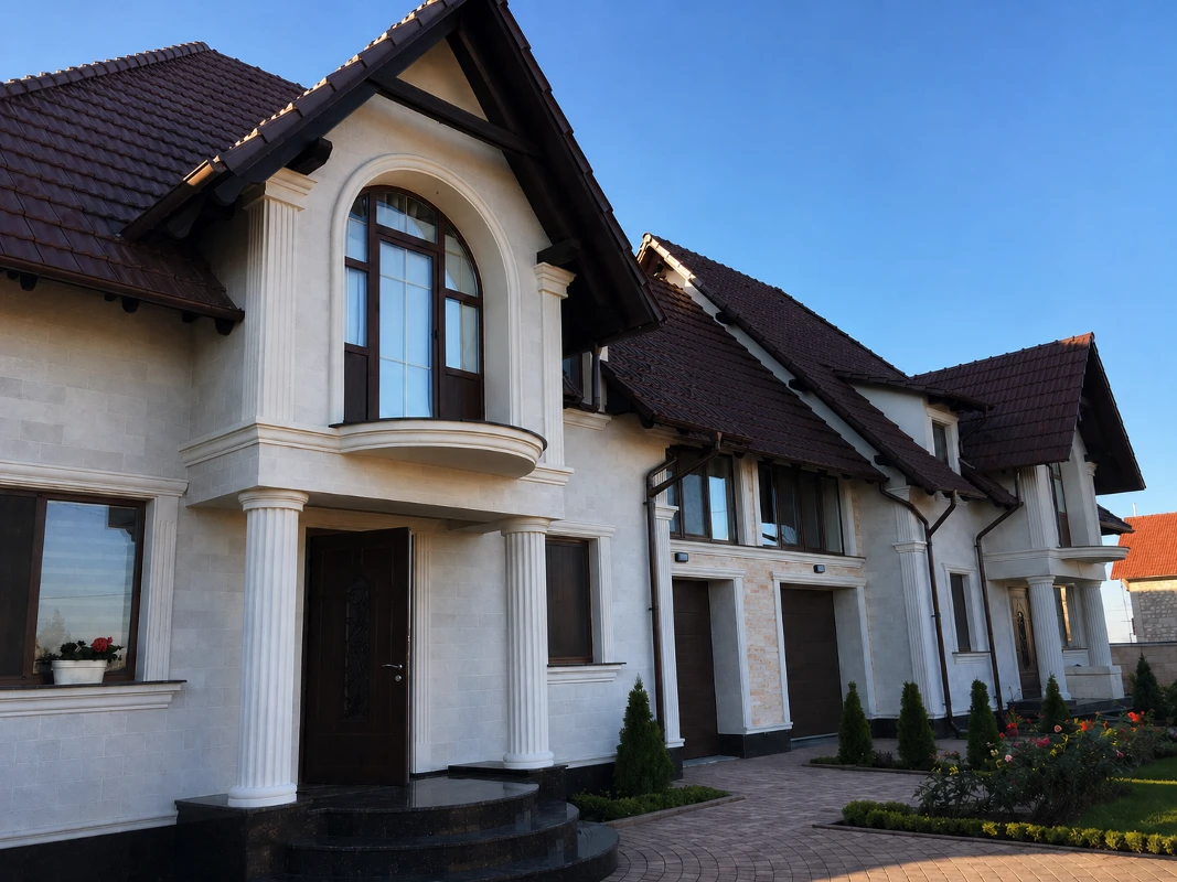 Gresie flexibilă fațada - casă privată in Bubuieci